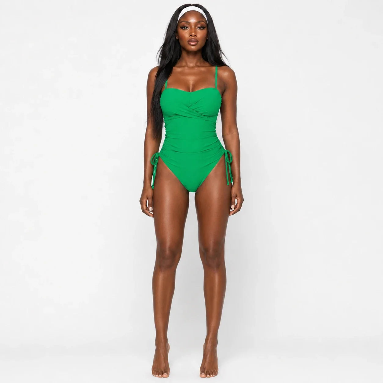 Ruched Drawstring One-Piece Swimsuit WHD0606562-KA-P574-06