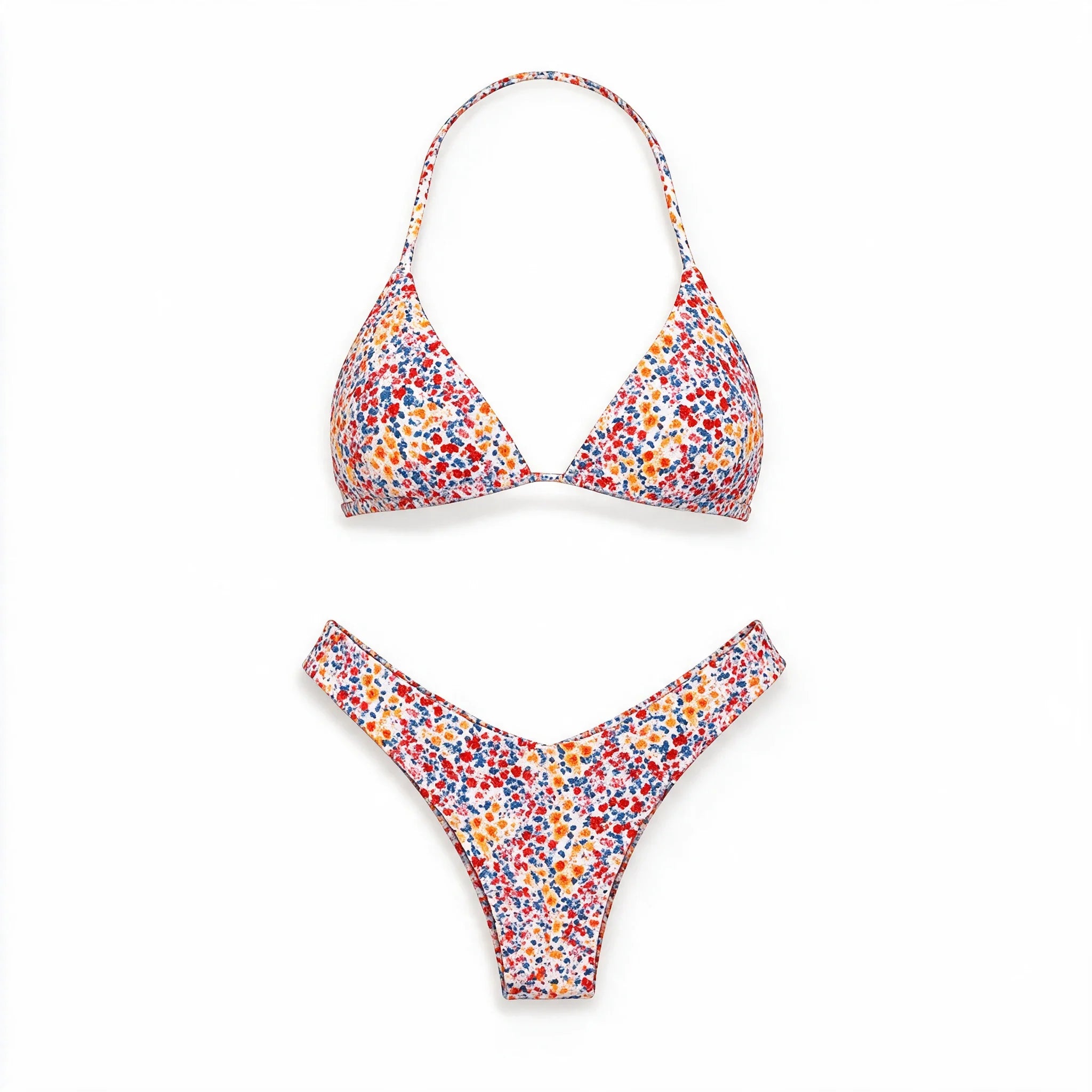 Micro Floral Triangle Bikini Set WHD0606563-KA-P58-09