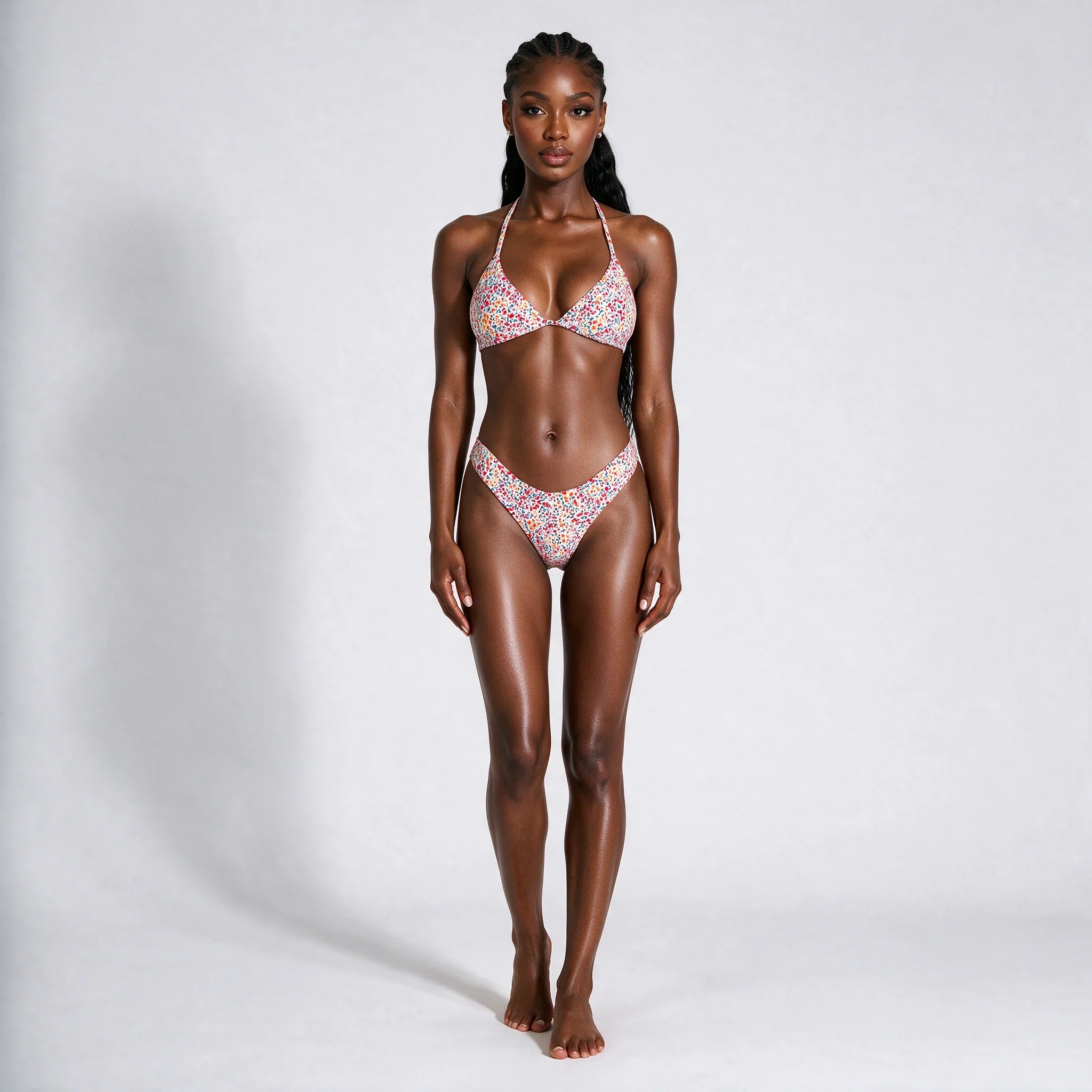Micro Floral Triangle Bikini Set WHD0606563-KA-P58-09
