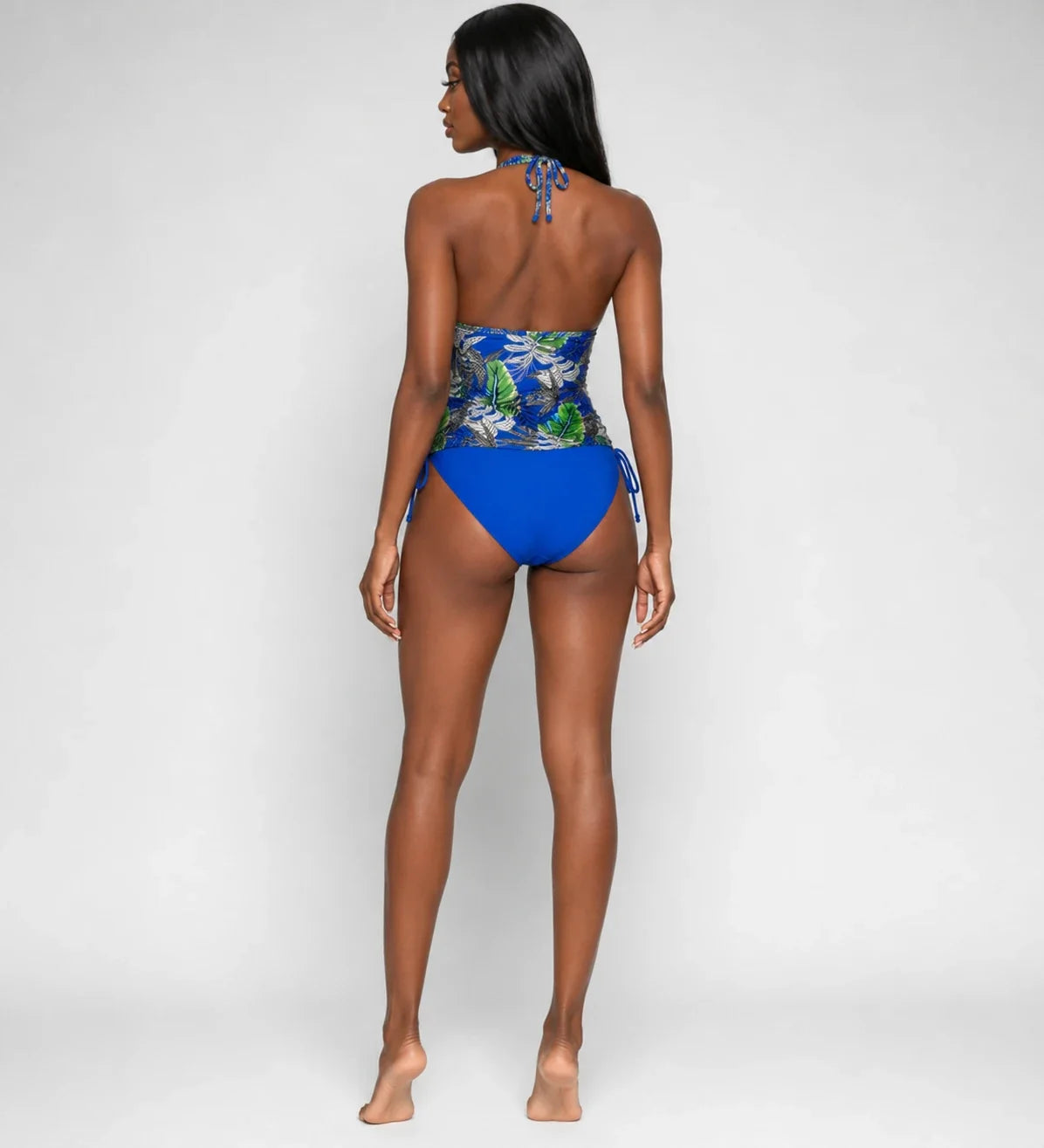 Tropical Print Halter Tankini Set WHD0606566-KA-P615-08