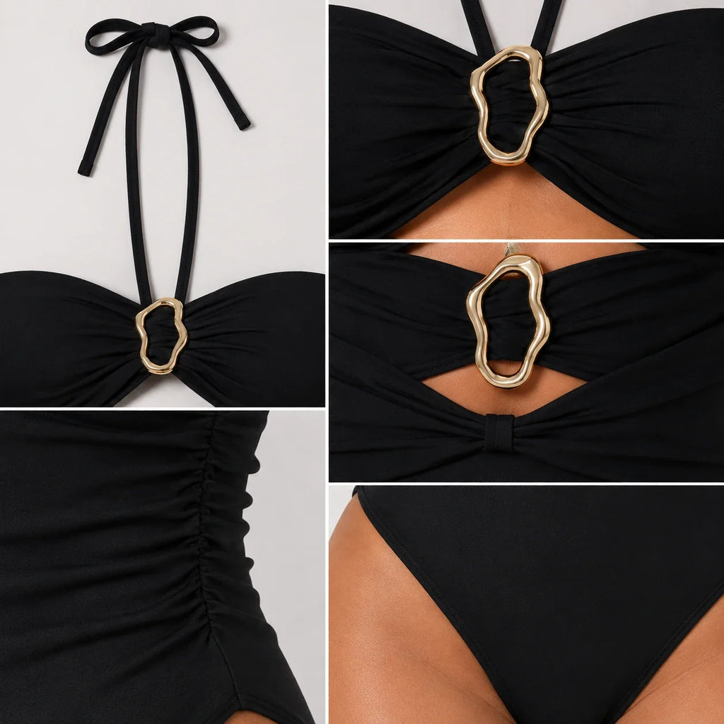 Gold-Ring Cutout Swimsuit WHD0606569-KA-P660-01