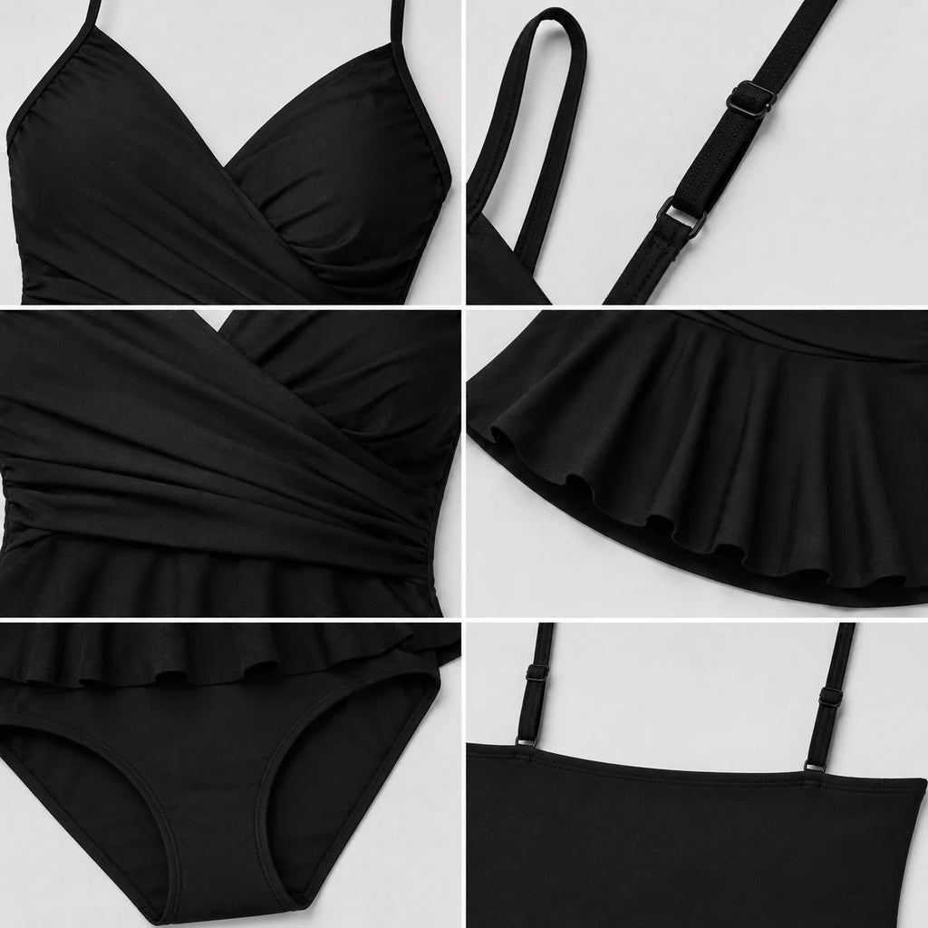 Peplum Wrap One-Piece Swimsuit WHD0606571-KA-P694-01