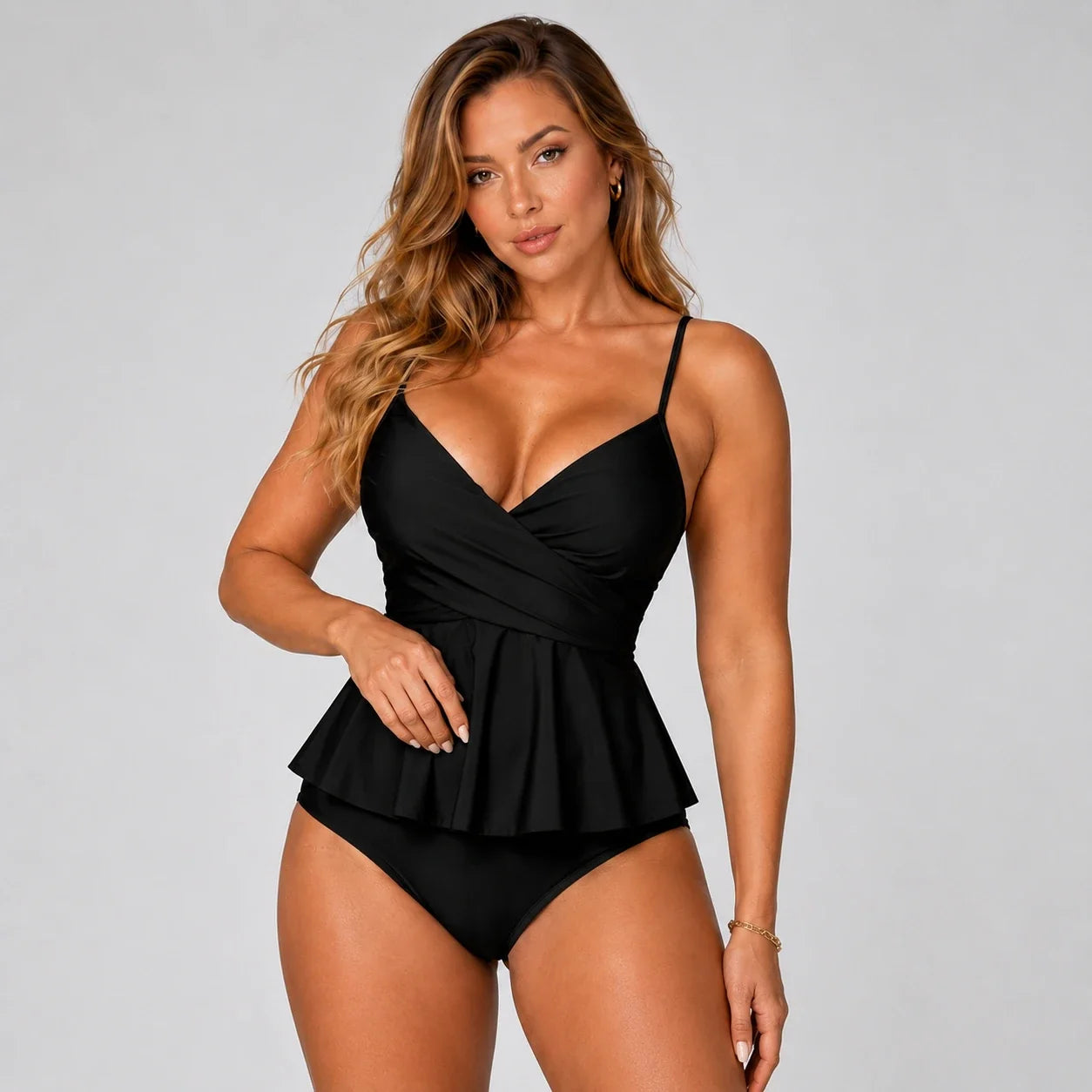 Peplum Wrap One-Piece Swimsuit WHD0606571-KA-P694-01