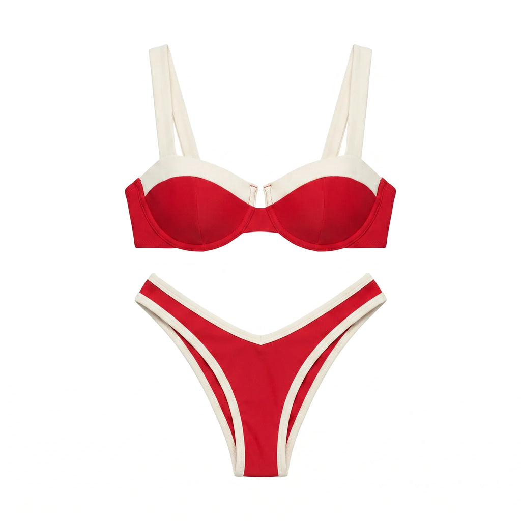 Red Contrast Bikini Set WHD0606574-KA-P713-02