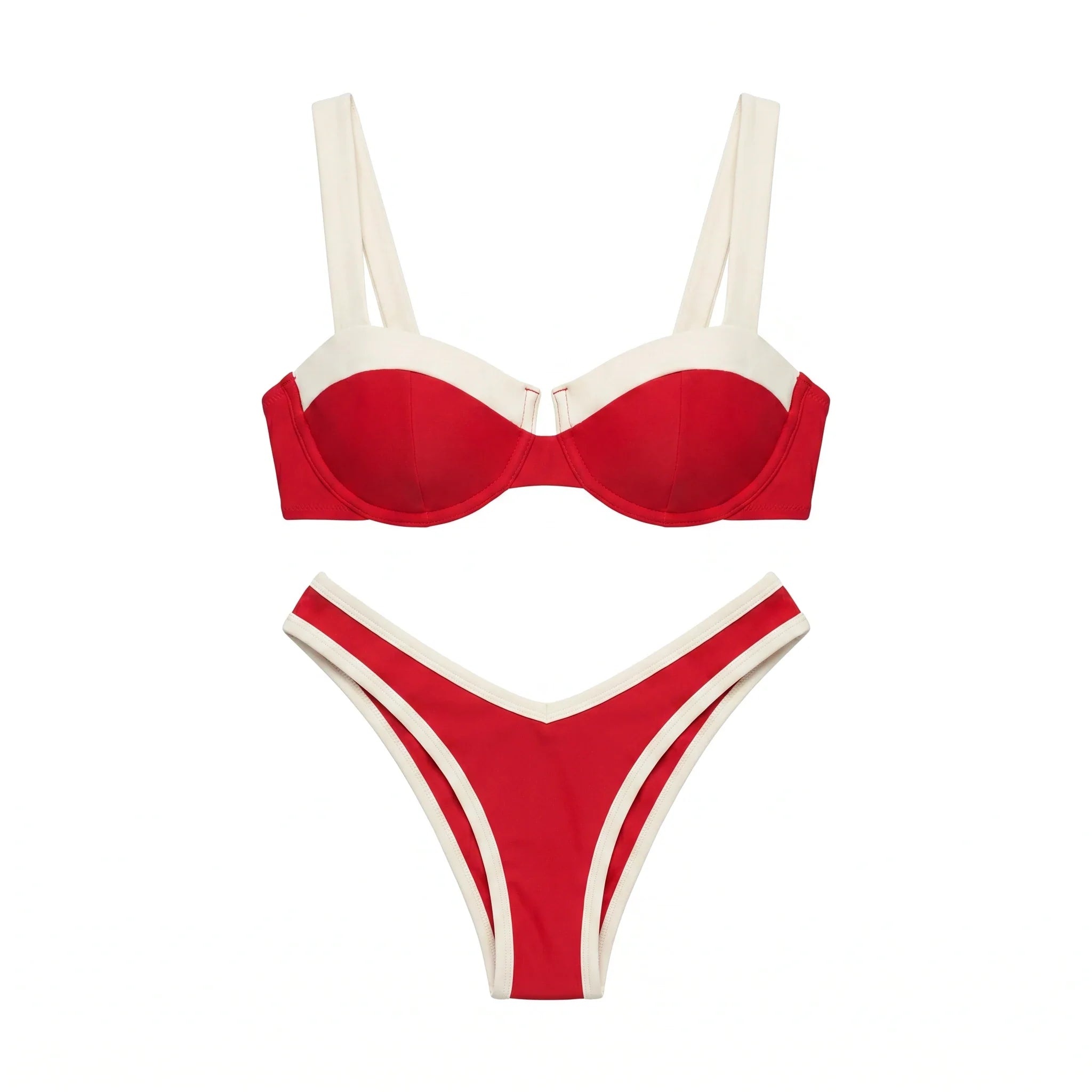 Red Contrast Bikini Set WHD0606574-KA-P713-02