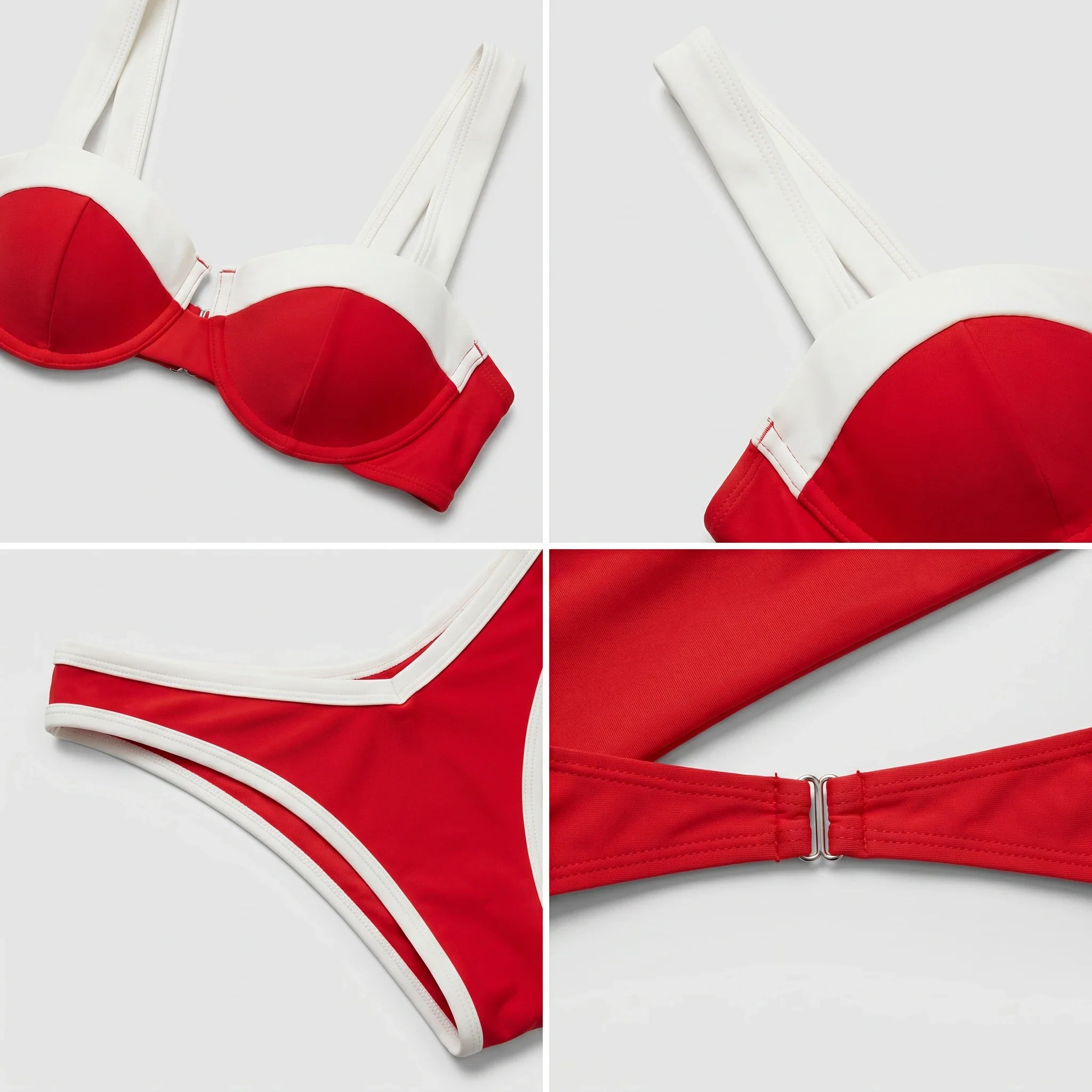 Red Contrast Bikini Set WHD0606574-KA-P713-02