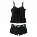 Floral Trim Black Swim Set WHD0606576-KA-P739-01
