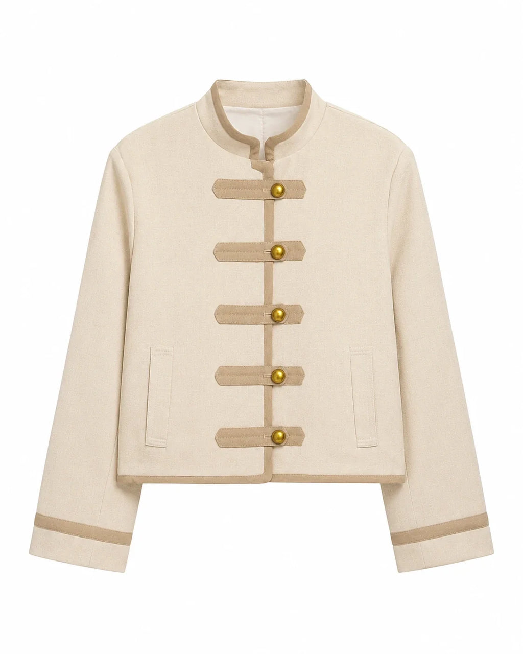 Contrast Trim Cropped Jacket WHD0606577
