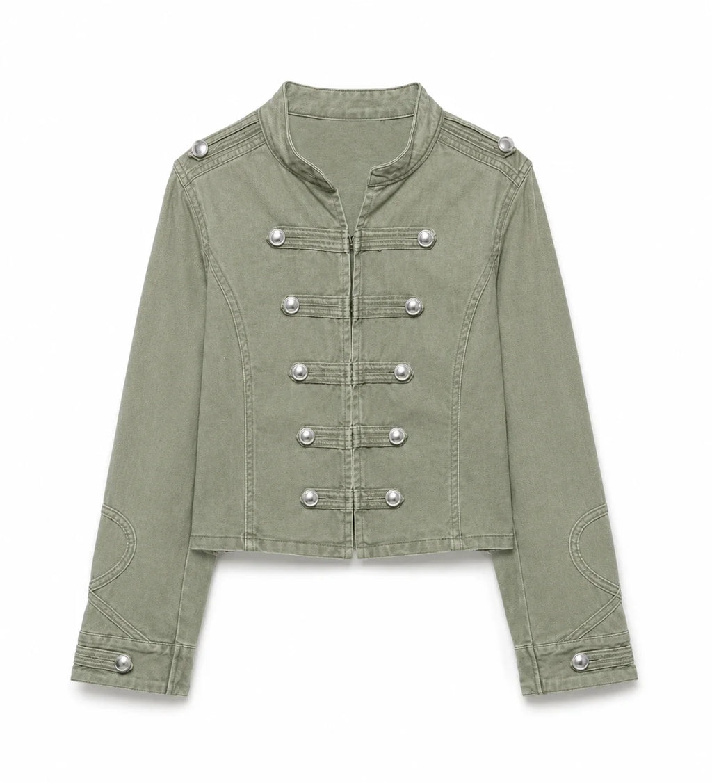 Cropped Military Button Jacket WHD0606578