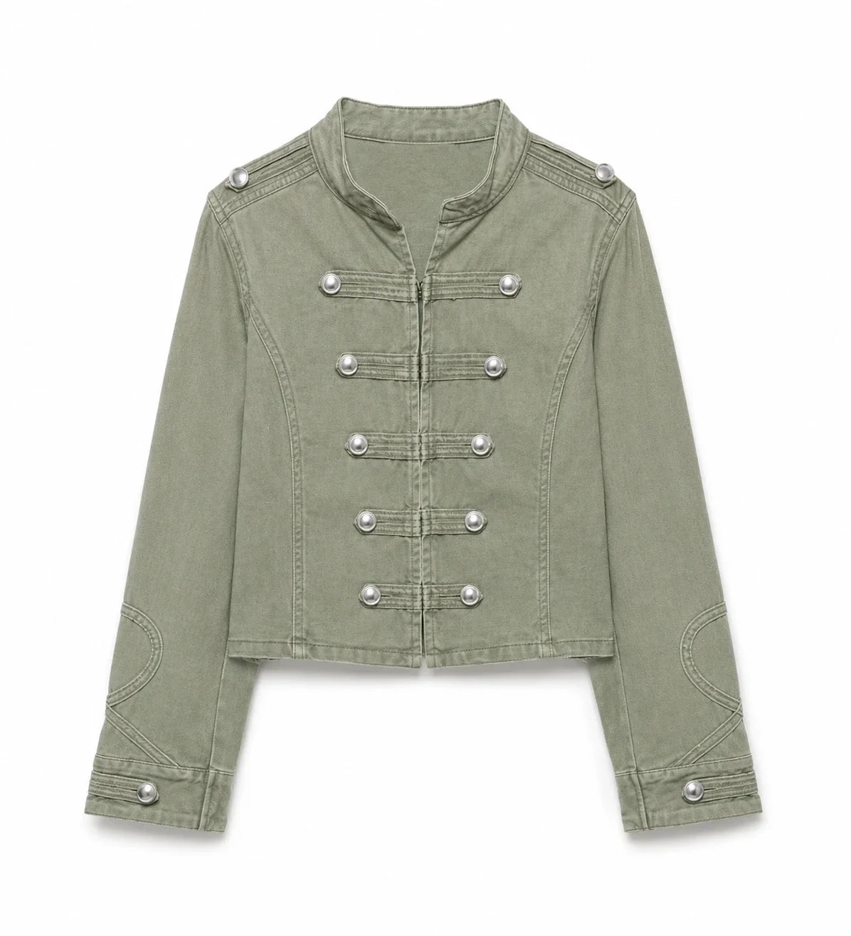 Cropped Military Button Jacket WHD0606578