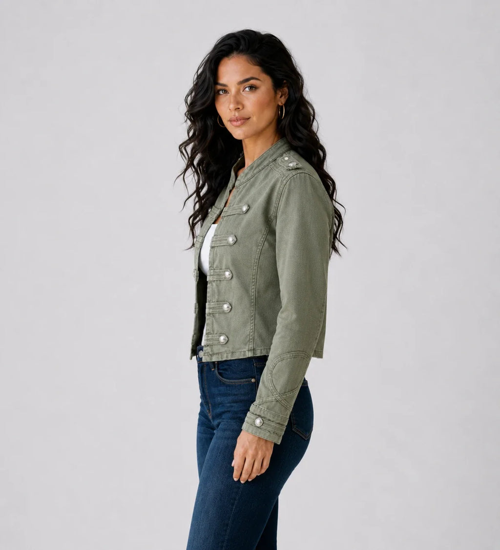 Cropped Military Button Jacket WHD0606578