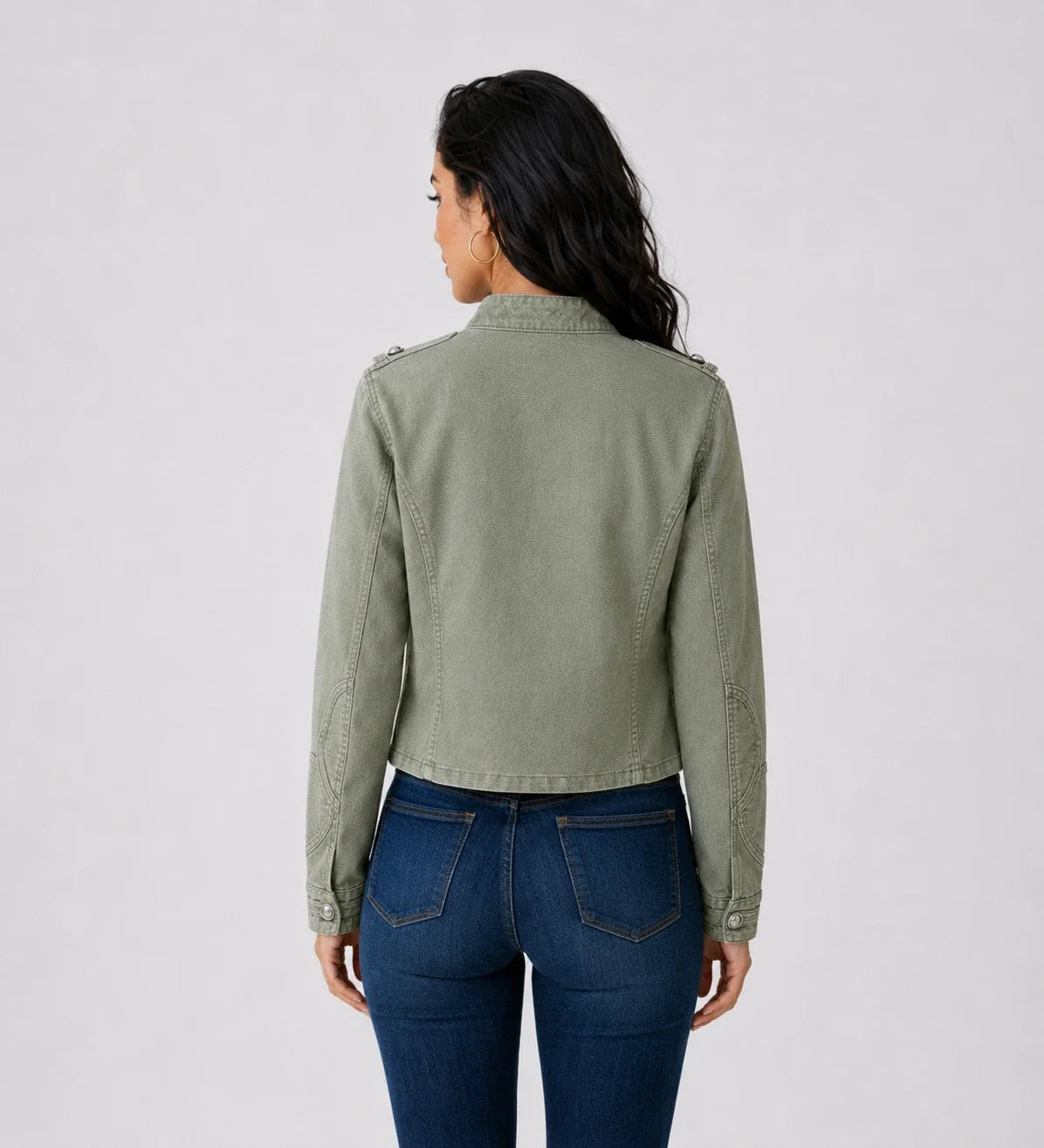 Cropped Military Button Jacket WHD0606578