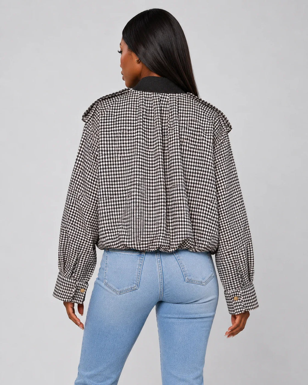 Gingham Cropped Jacket WHD0606579