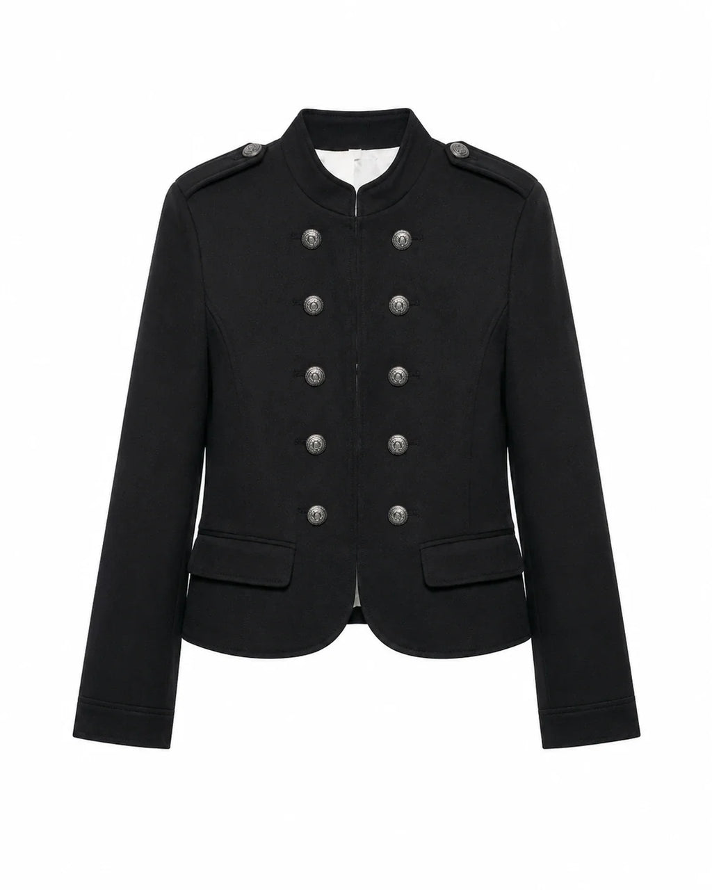 Military Button Cropped Jacket WHD0606580