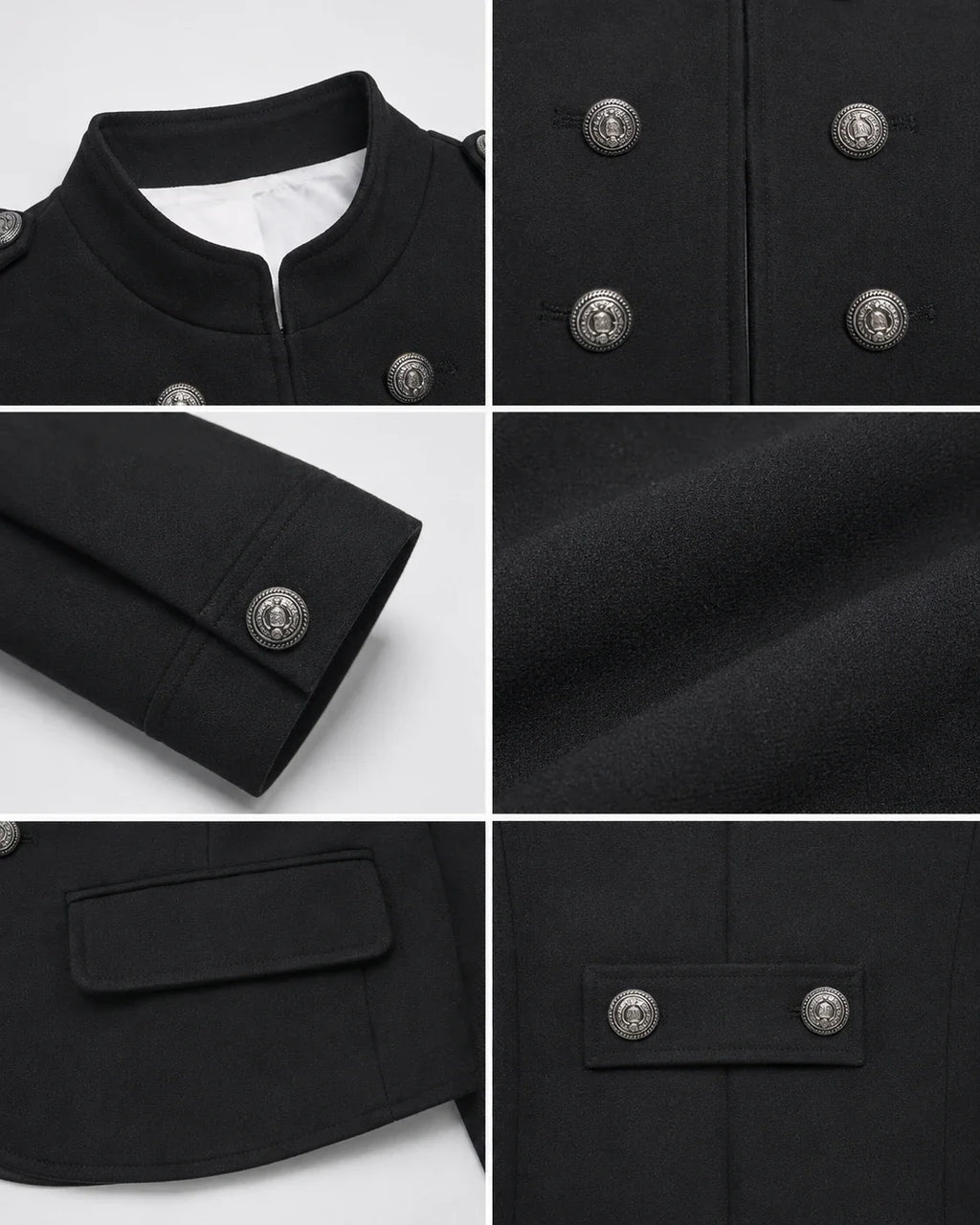 Military Button Cropped Jacket WHD0606580