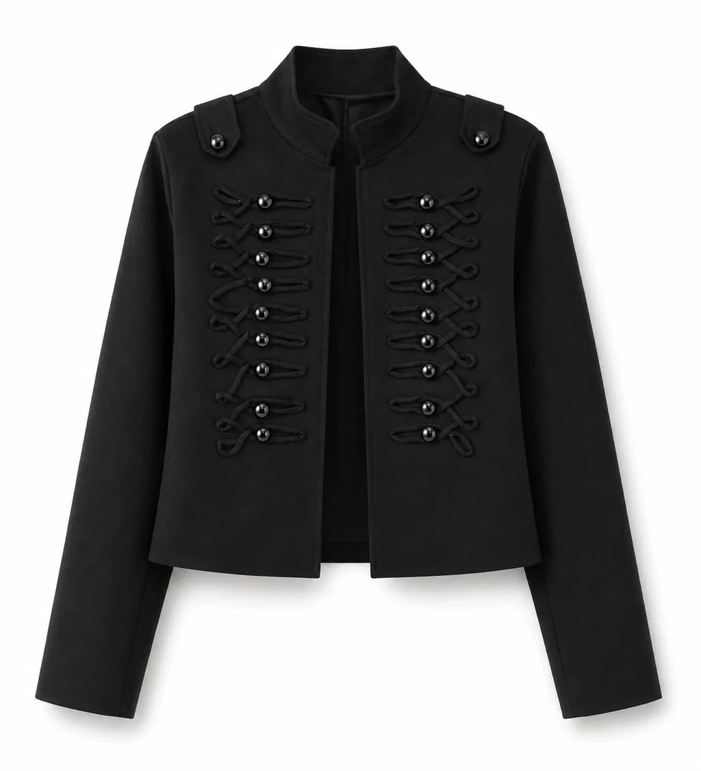 Military Detail Crop Jacket WHD0606581