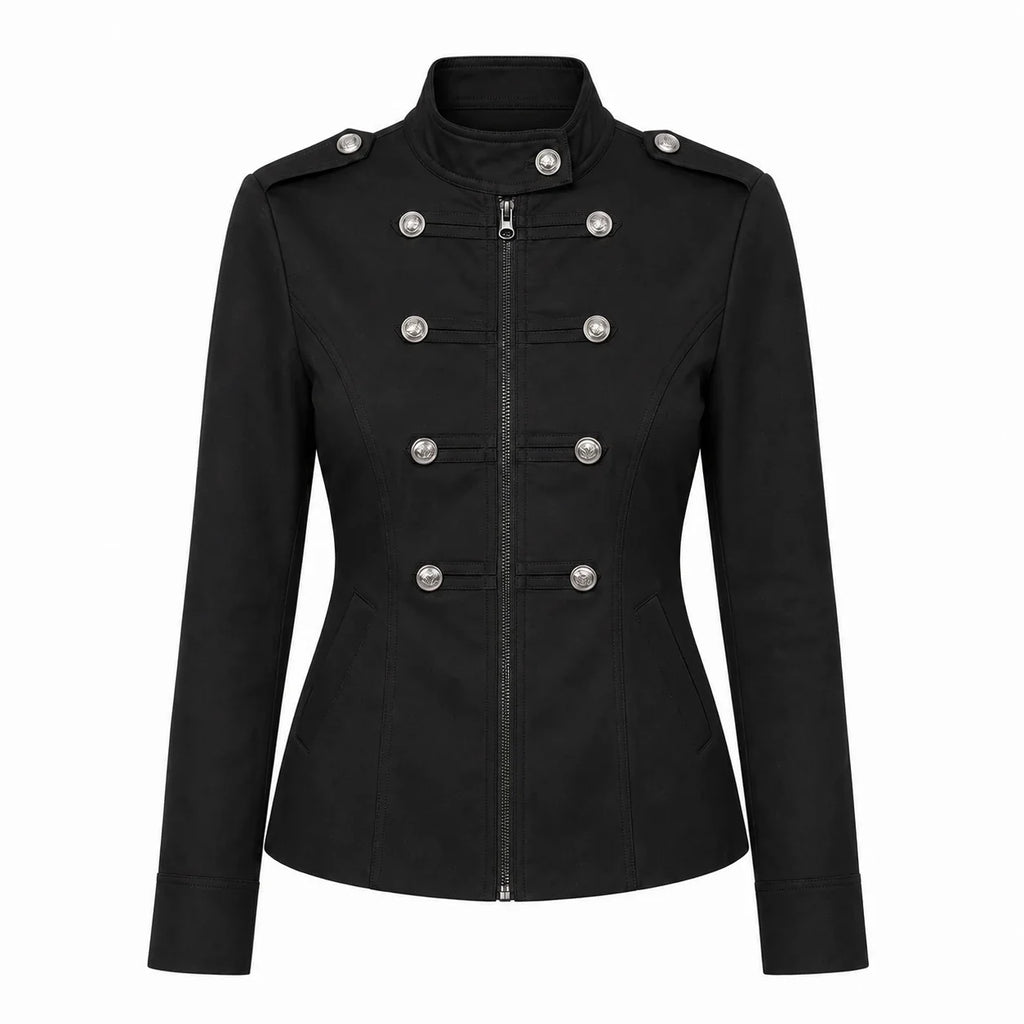 Zip Front Military Jacket WHD0606582
