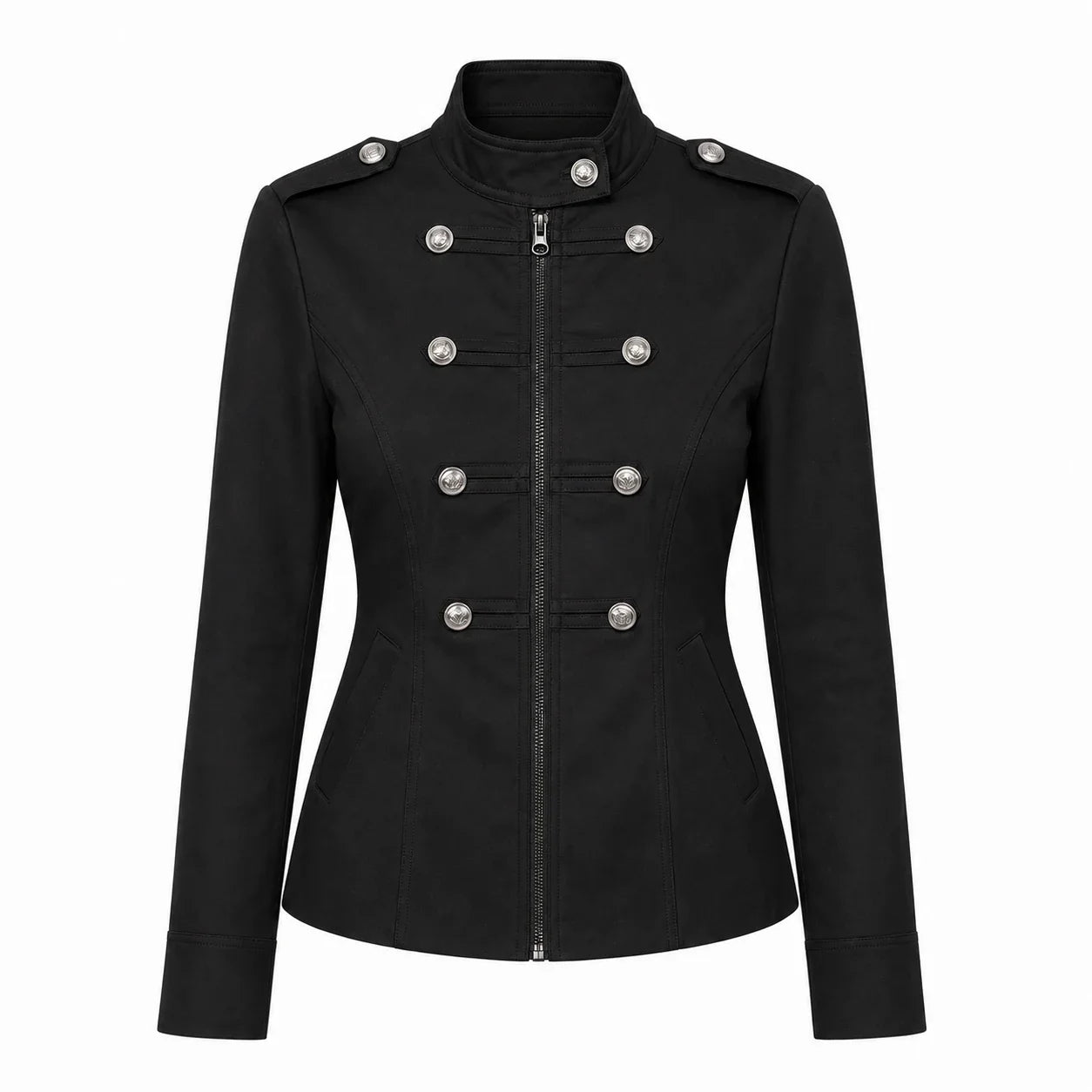 Zip Front Military Jacket WHD0606582