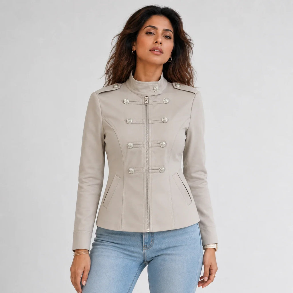 Zip Front Military Jacket WHD0606582