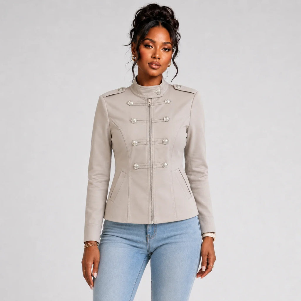 Zip Front Military Jacket WHD0606582