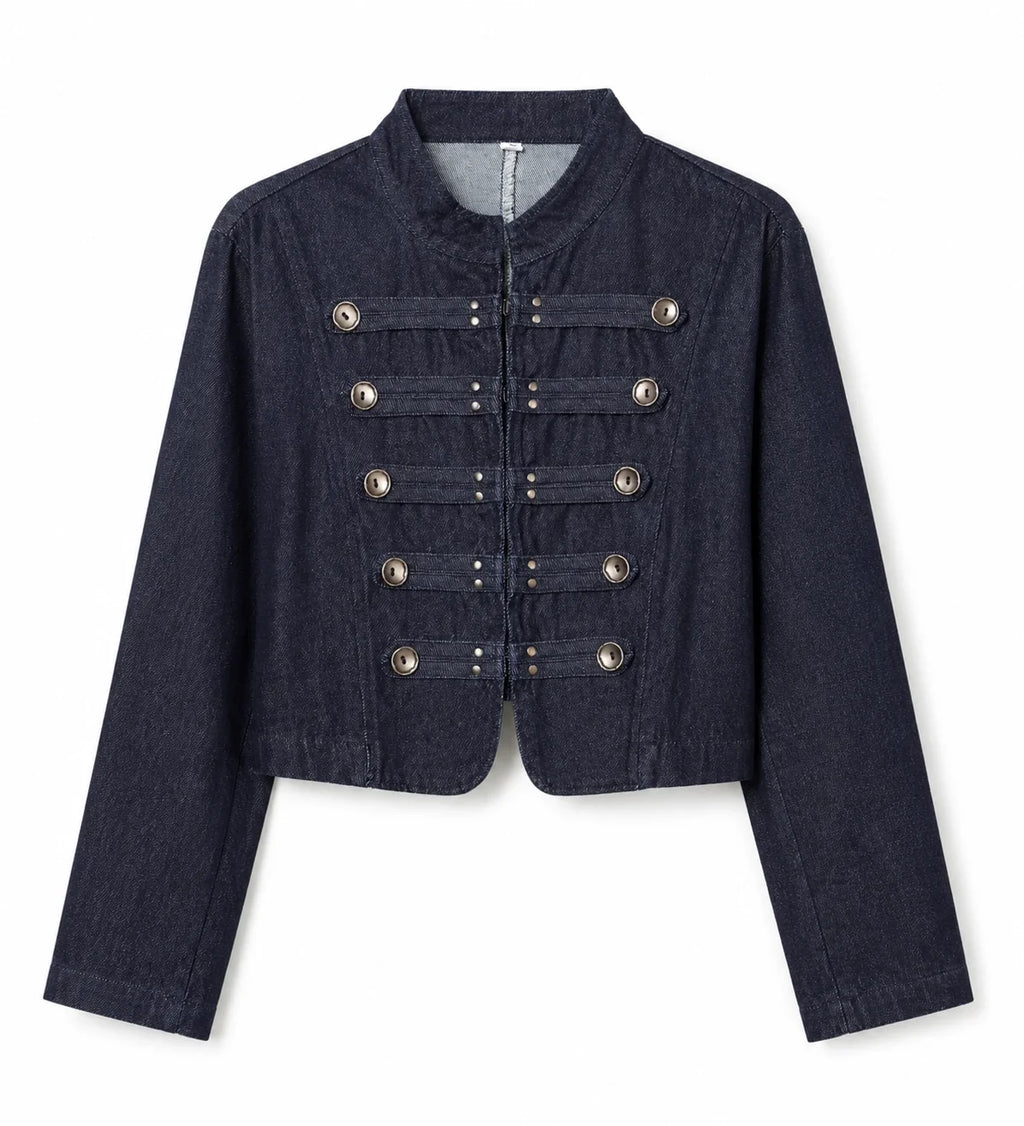 Denim Military Crop Jacket WHD0606583