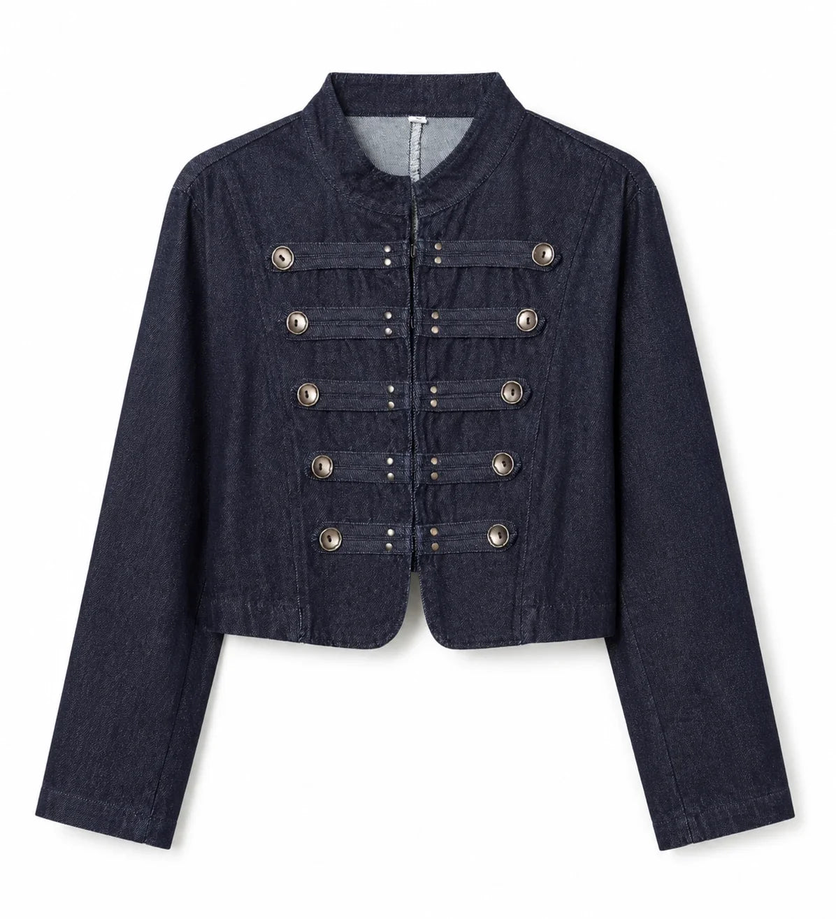 Denim Military Crop Jacket WHD0606583