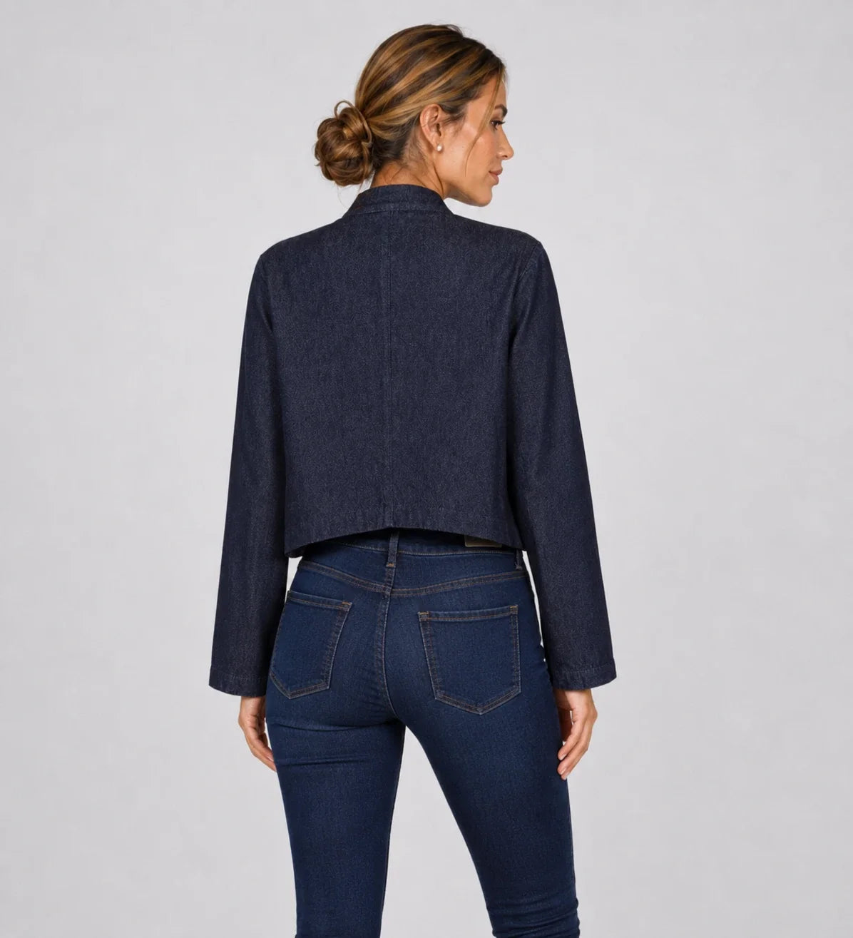 Denim Military Crop Jacket WHD0606583