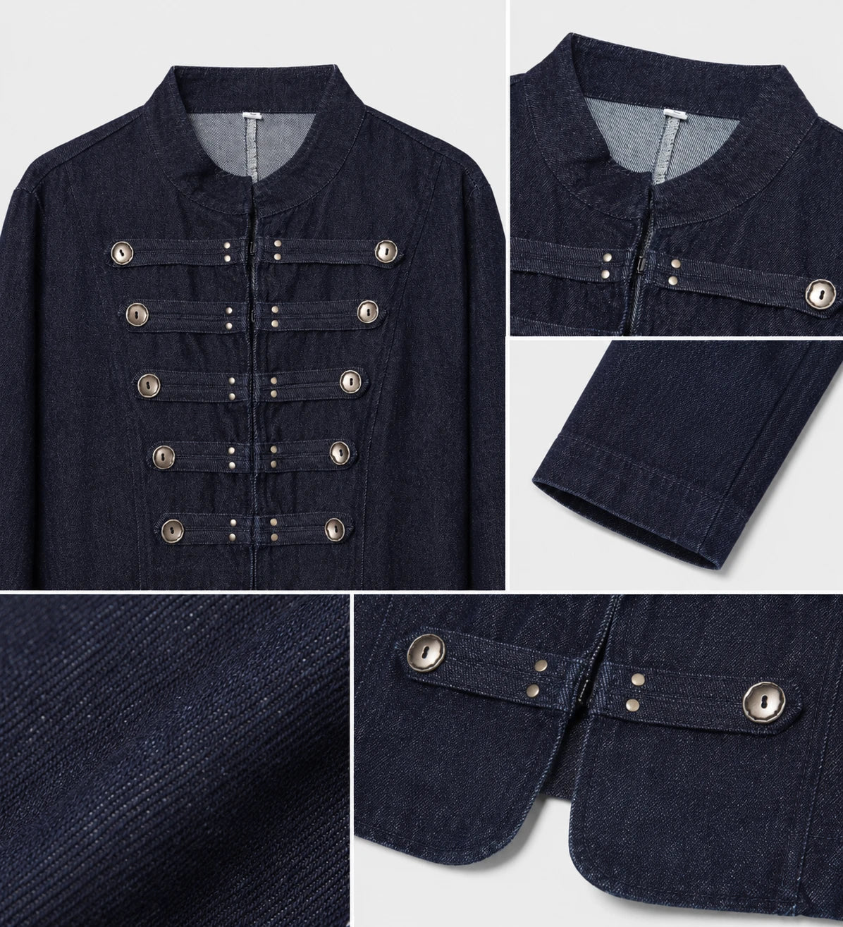Denim Military Crop Jacket WHD0606583