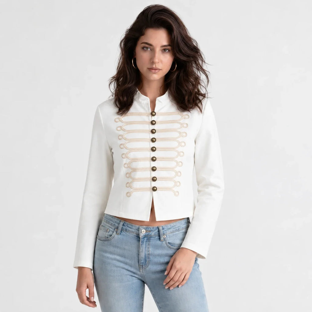 Frog Trim Cropped Jacket WHD0606584