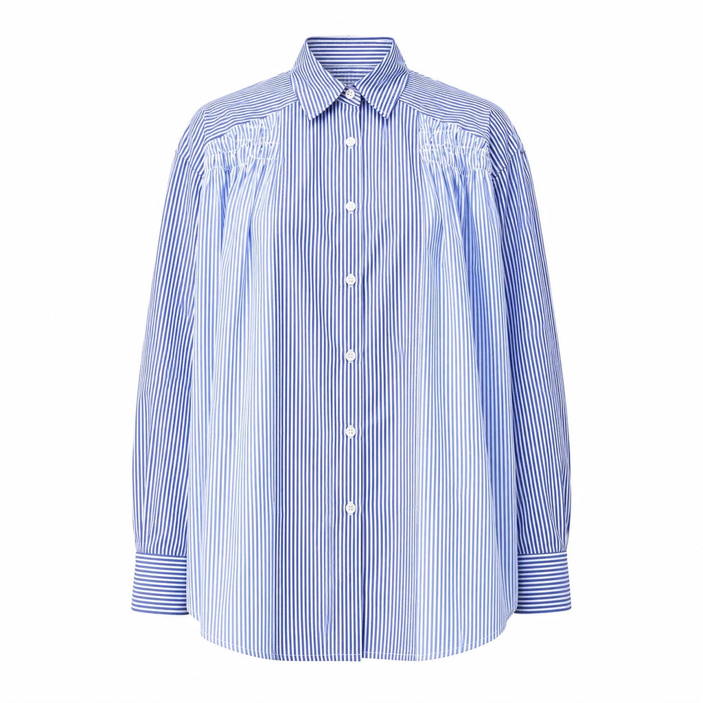 Striped Oversized Button-Up Shirt WHD0606587