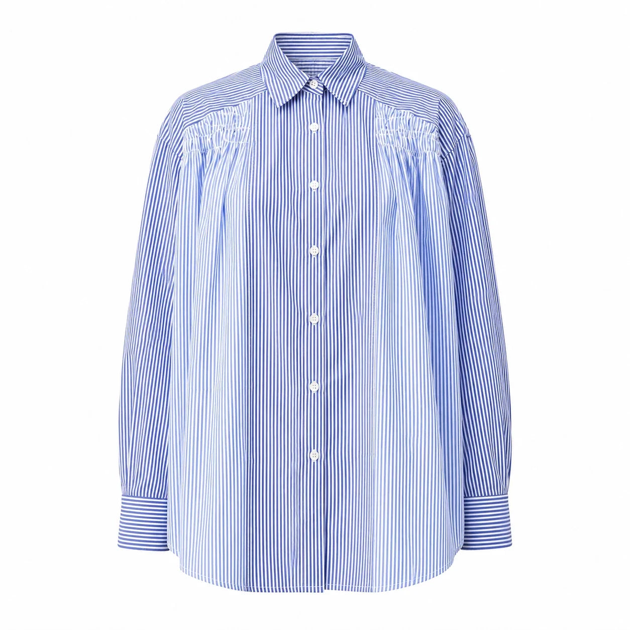 Striped Oversized Button-Up Shirt WHD0606587
