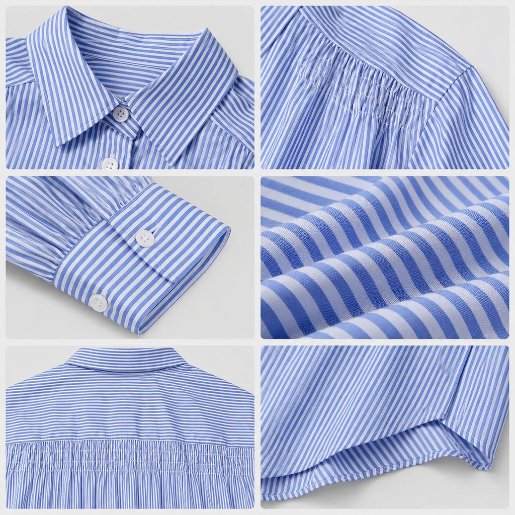 Striped Oversized Button-Up Shirt WHD0606587
