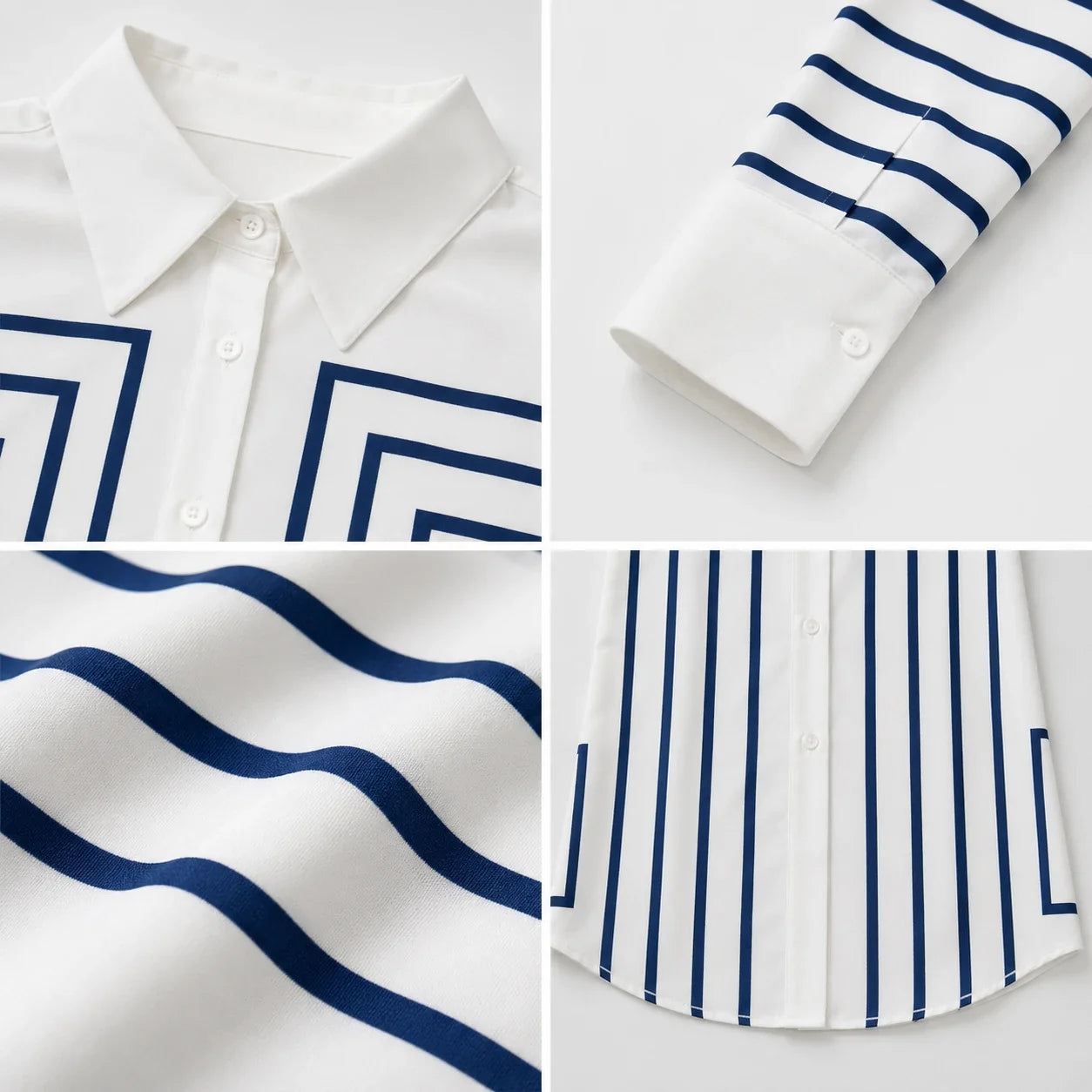 Geometric Stripe Button Shirt WHD0606590