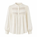 Lace Panel Button Blouse WHD0606591