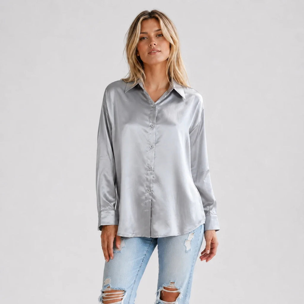 Satin Button-Up Shirt WHD0606592