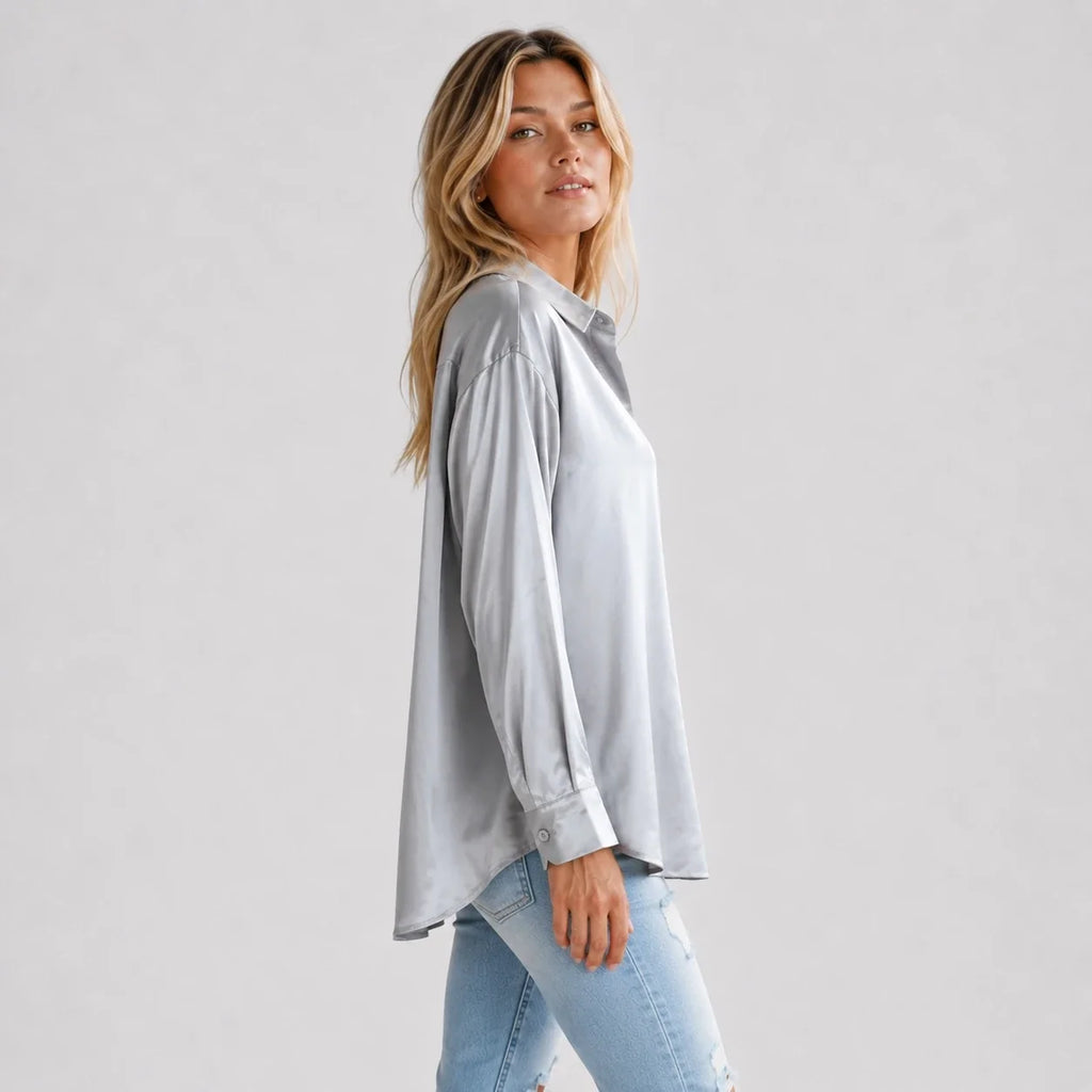 Satin Button-Up Shirt WHD0606592