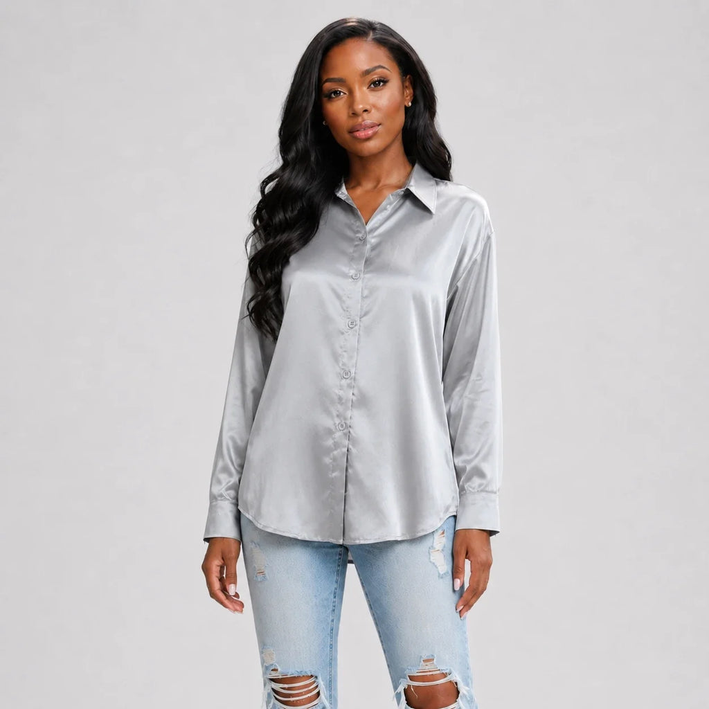 Satin Button-Up Shirt WHD0606592