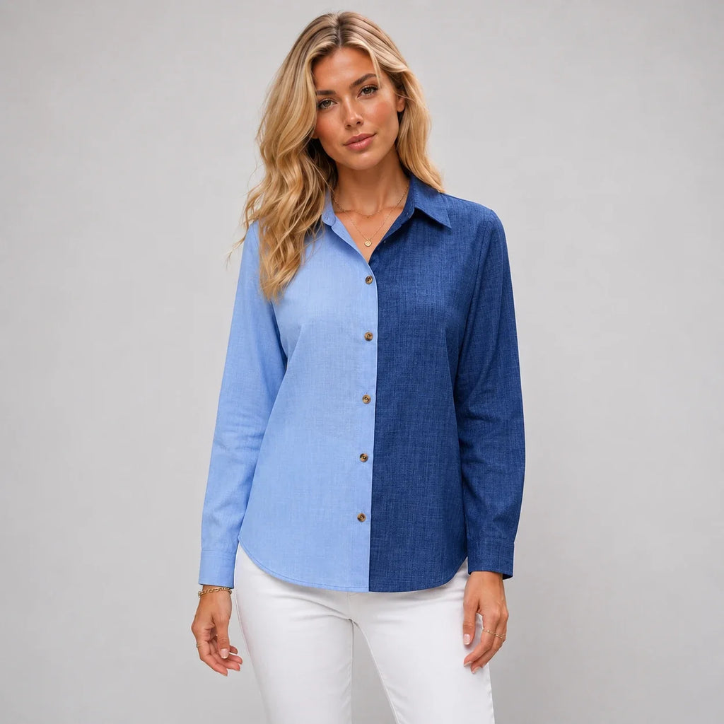 Color Block Button Shirt WHD0606593