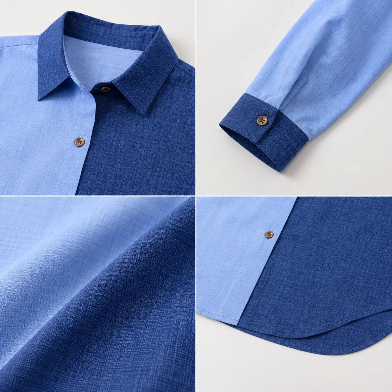 Color Block Button Shirt WHD0606593