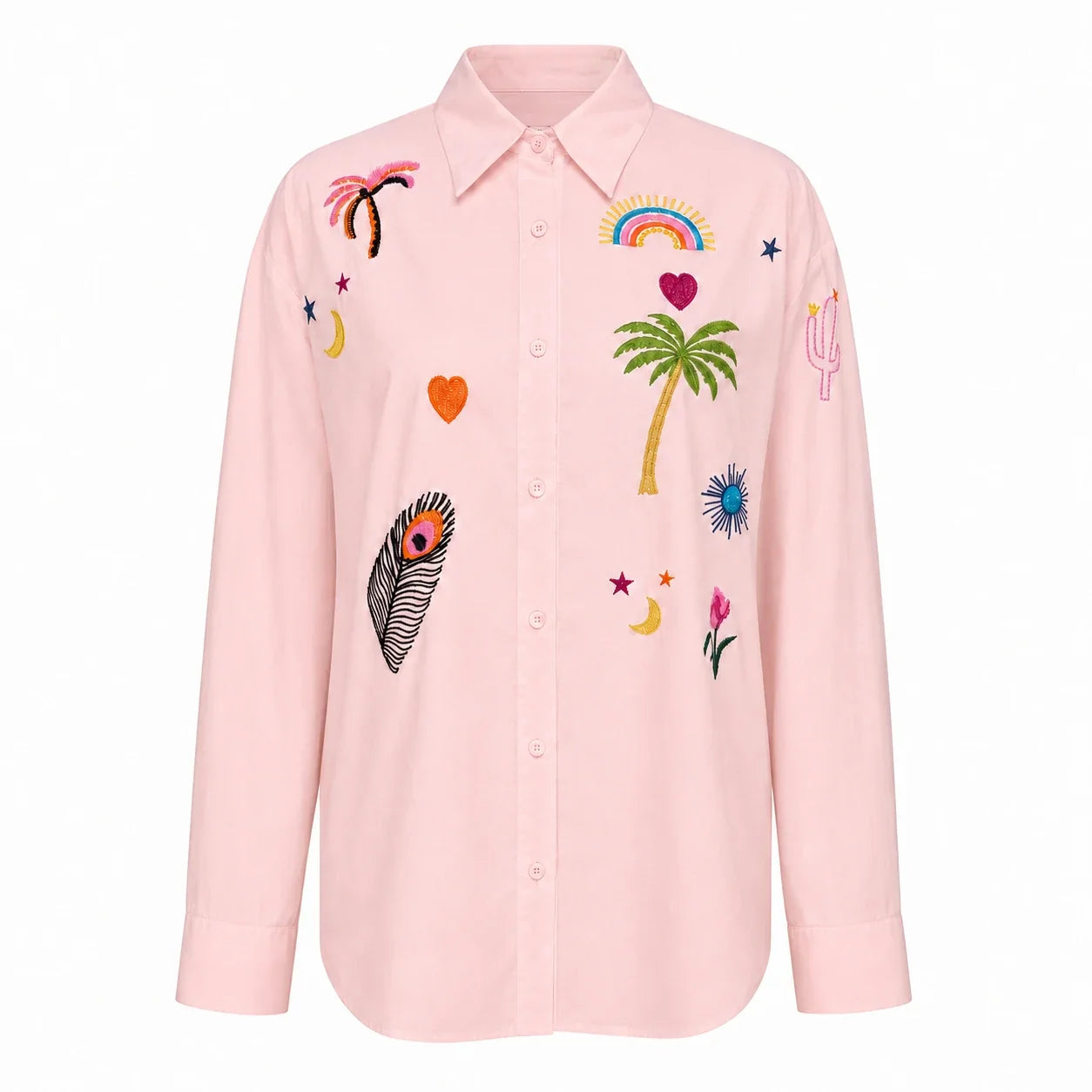 Embroidered Button Front Shirt WHD0606595