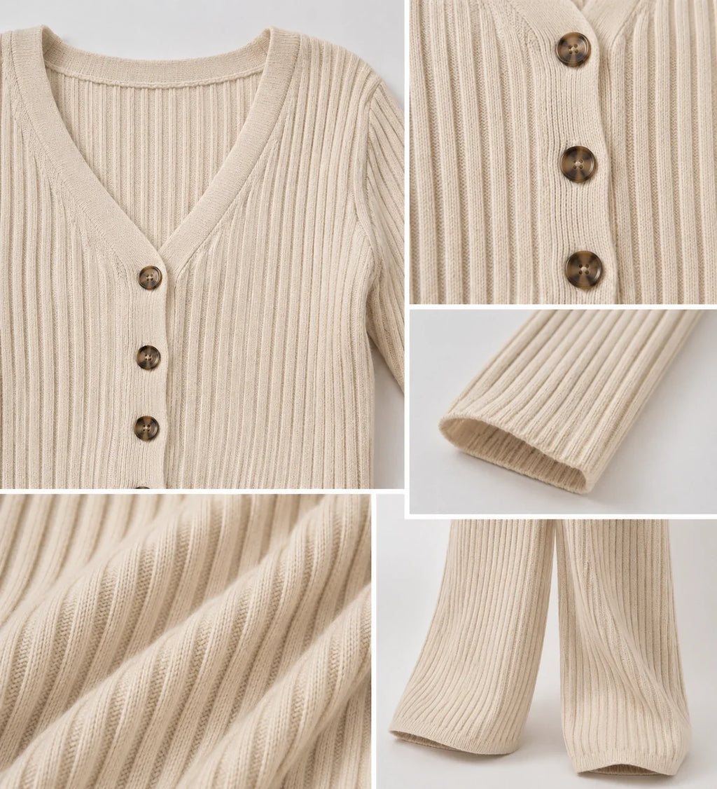 Ribbed Knit Wide Leg Set WHD0606597