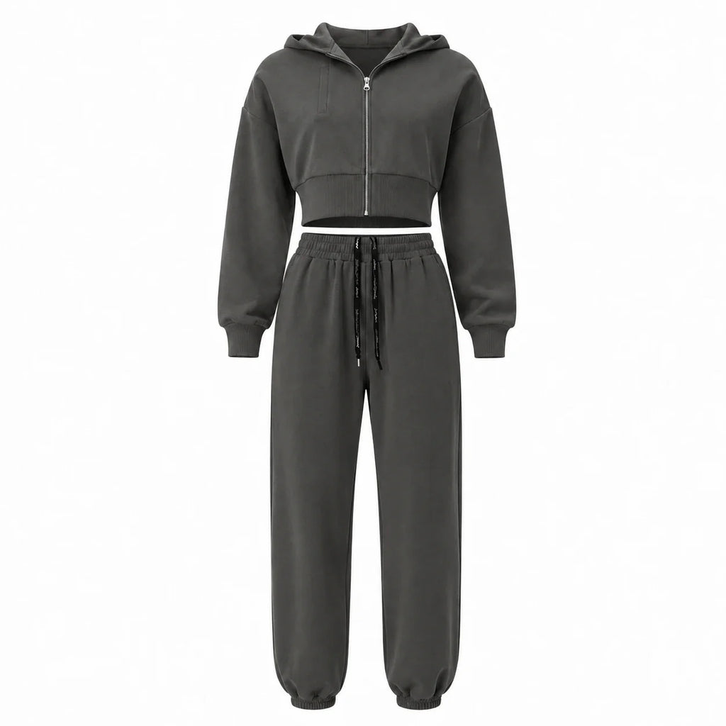 Cropped Hoodie Jogger Set WHD0606598