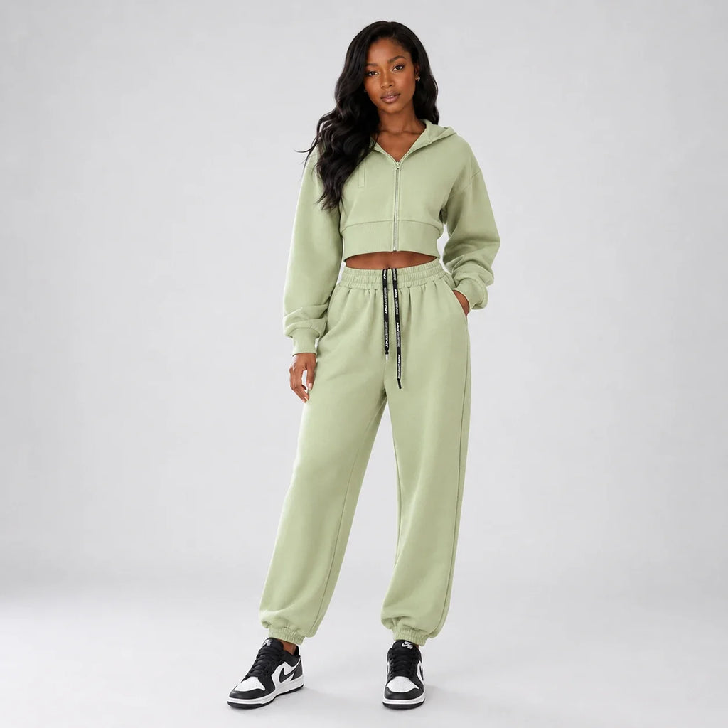 Cropped Hoodie Jogger Set WHD0606598