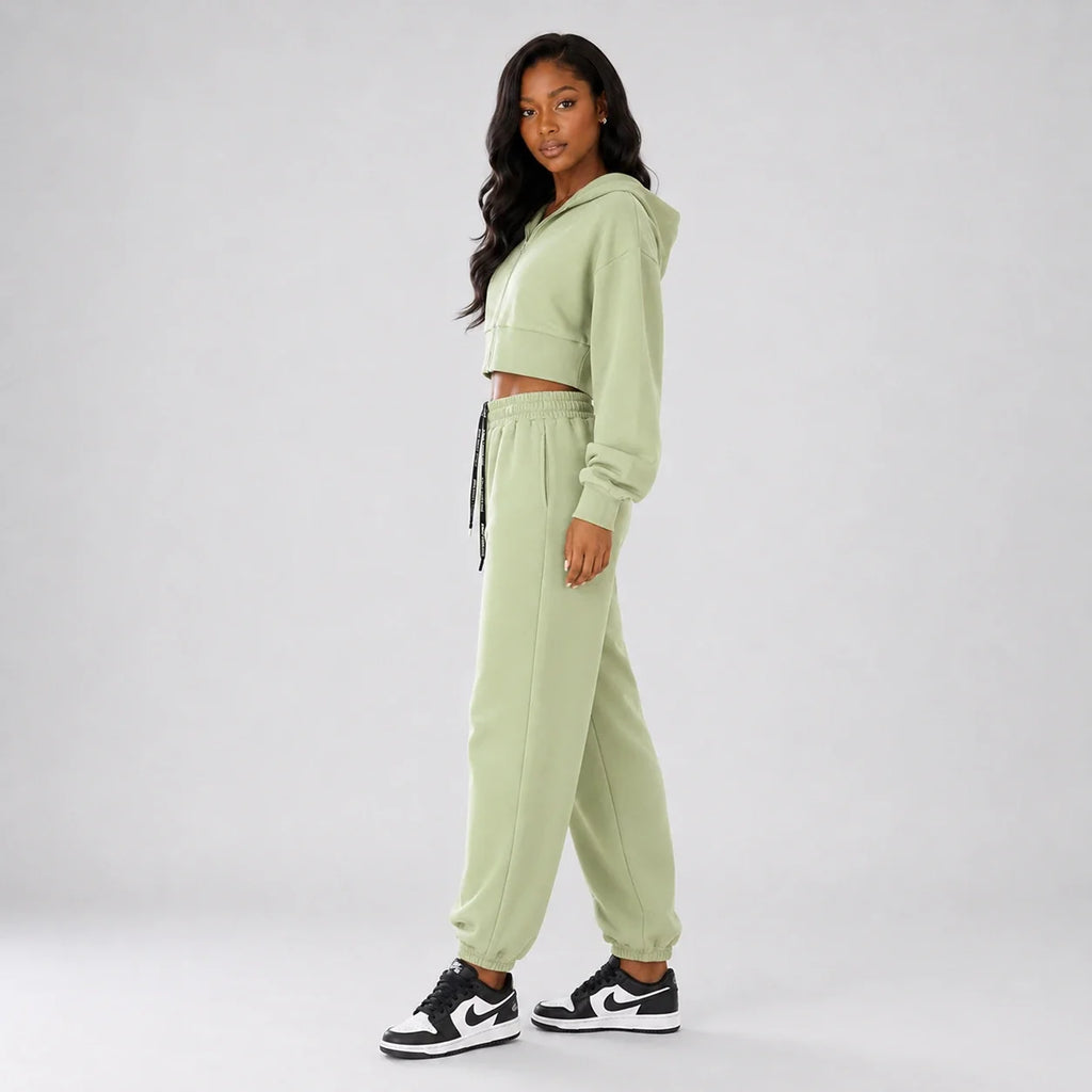 Cropped Hoodie Jogger Set WHD0606598