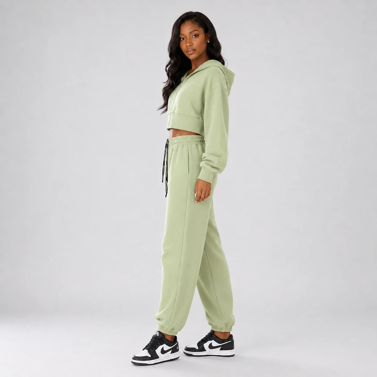 Cropped Hoodie Jogger Set WHD0606598
