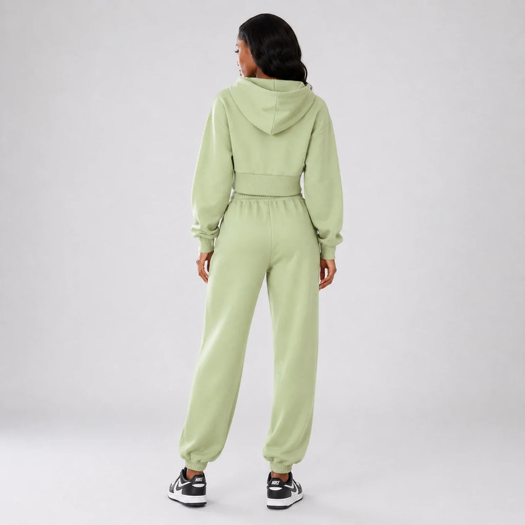 Cropped Hoodie Jogger Set WHD0606598