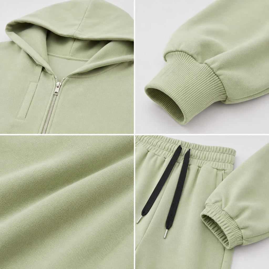 Cropped Hoodie Jogger Set WHD0606598