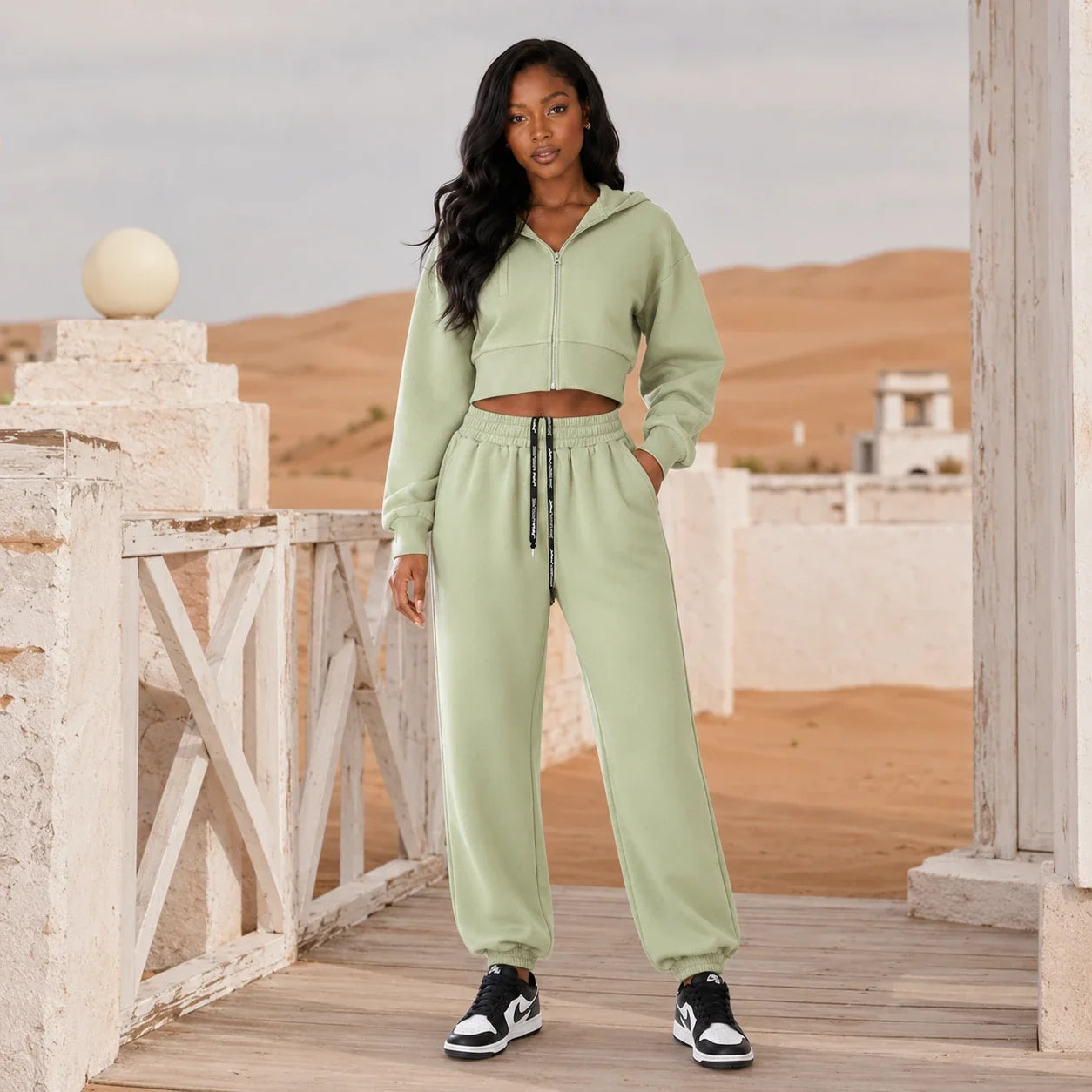 Cropped Hoodie Jogger Set WHD0606598