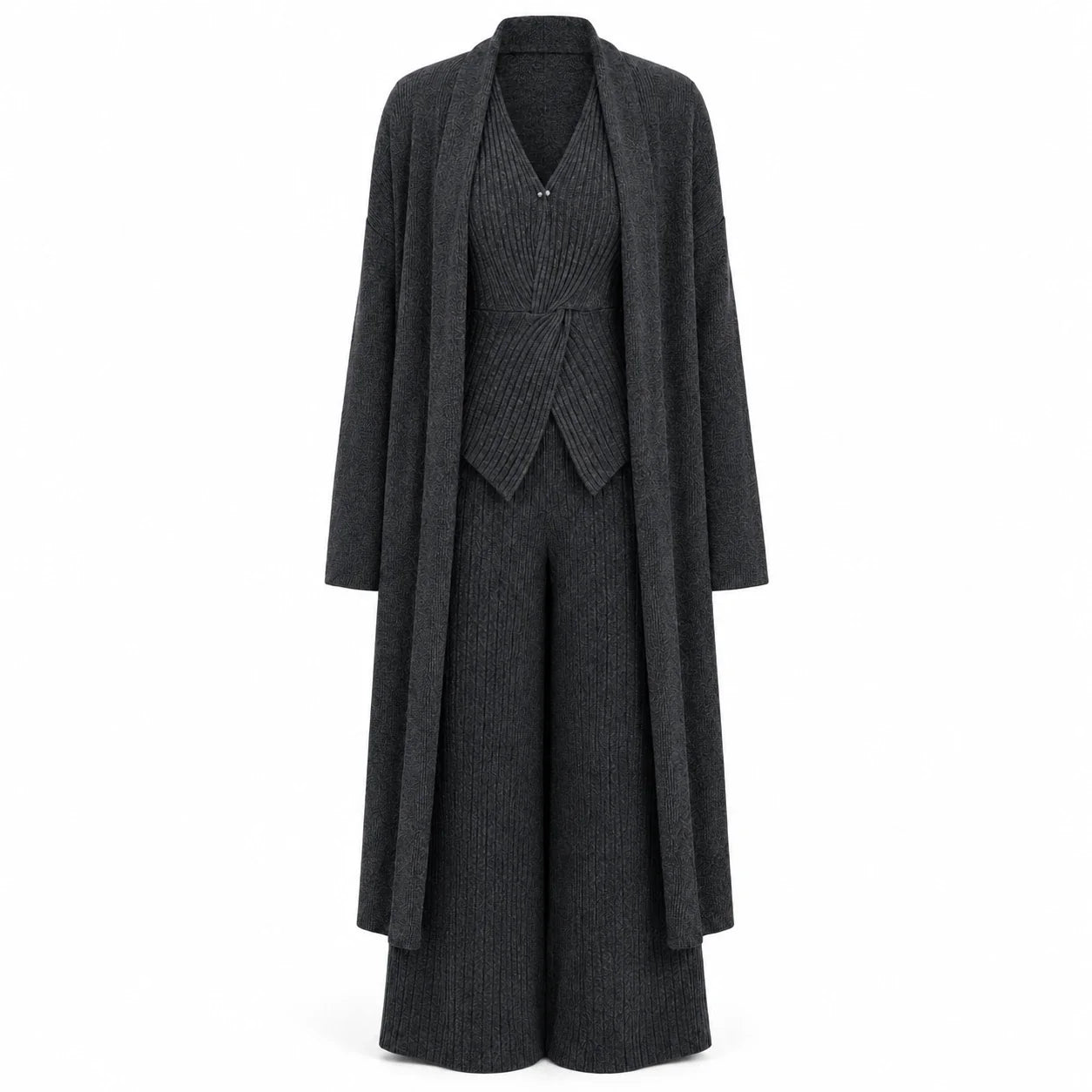 Ribbed Knit Three Piece Set WHD0606599
