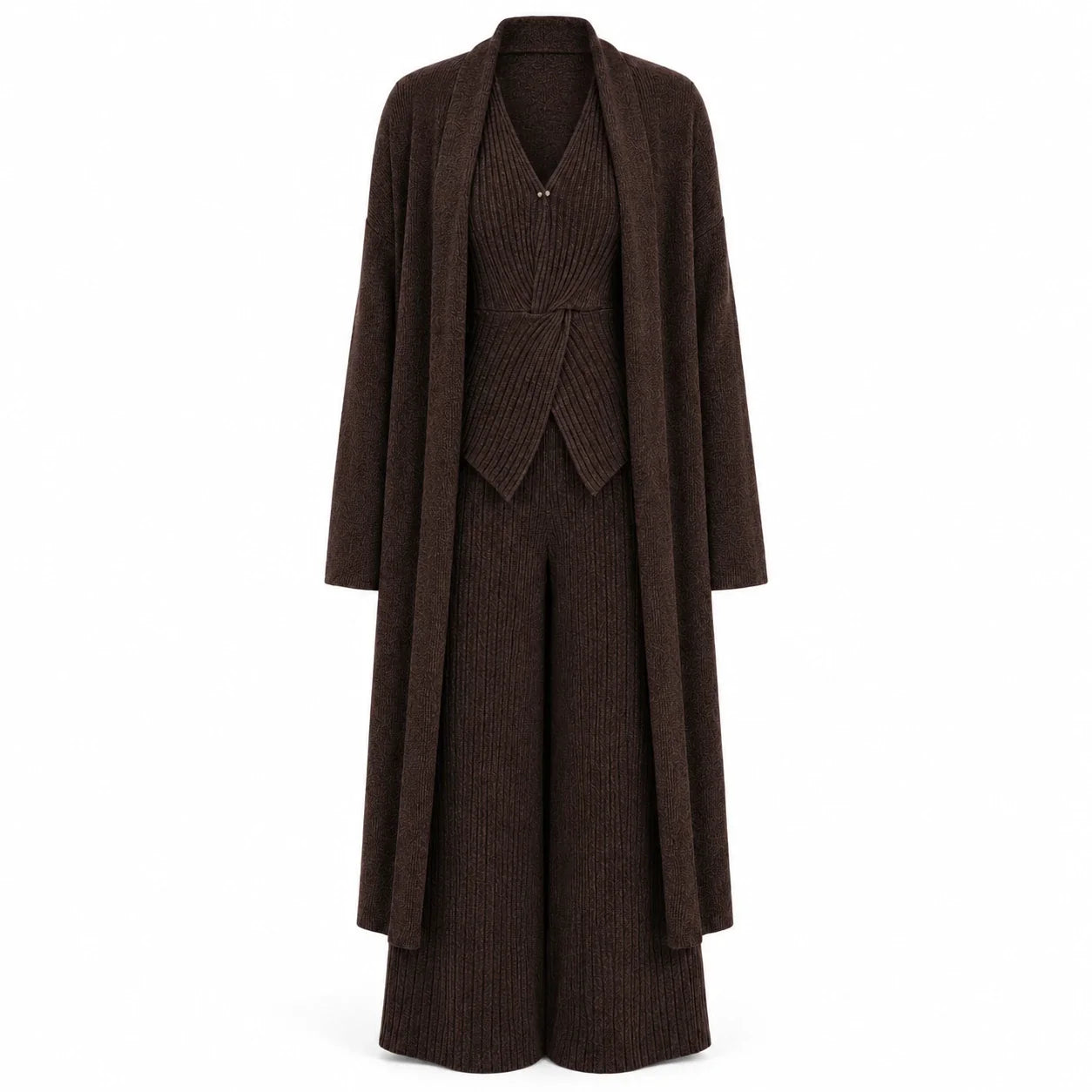 Ribbed Knit Three Piece Set WHD0606599